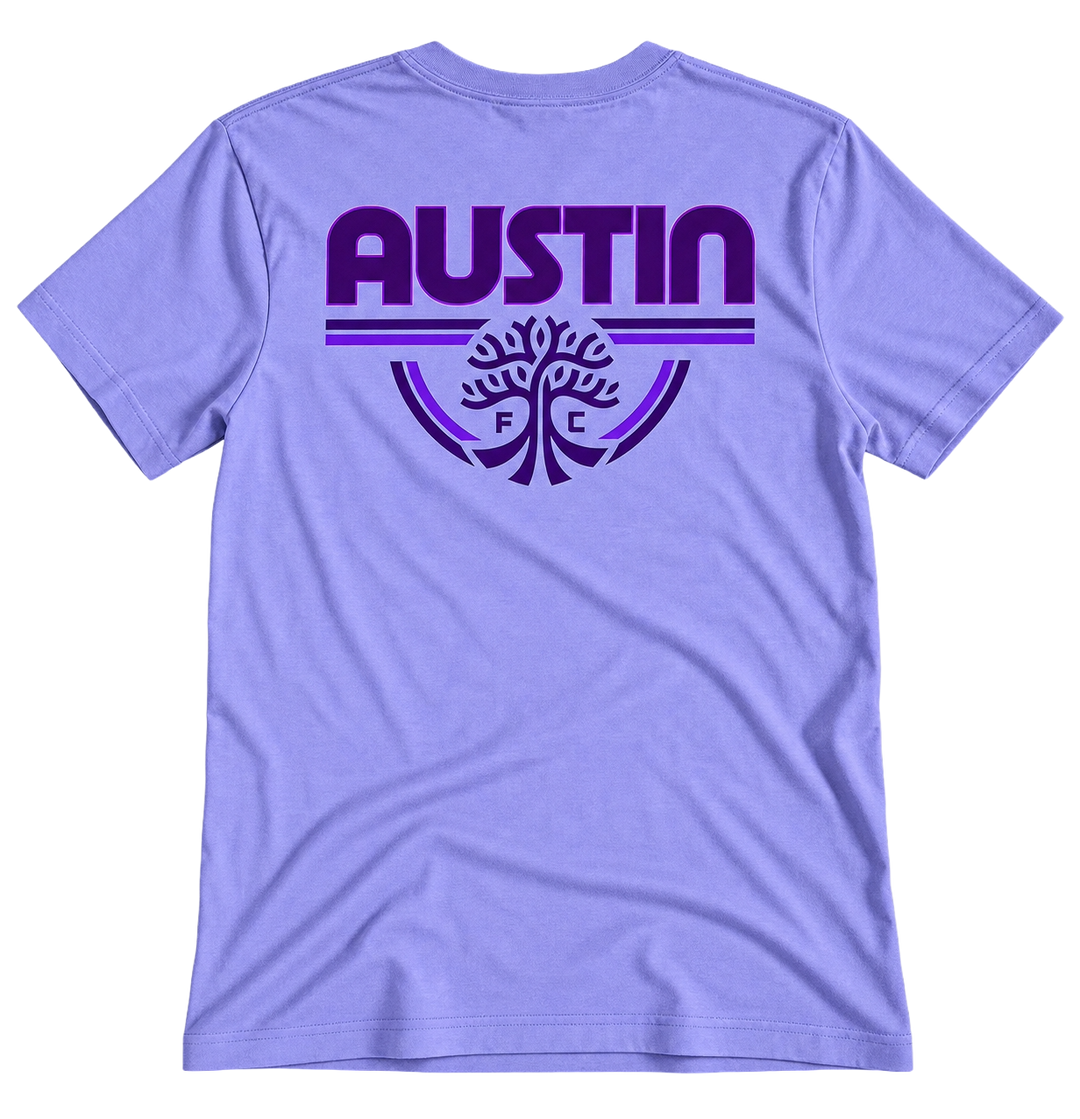 AUSTIN FC LAVENDER SUNSET WORDMARK TEE