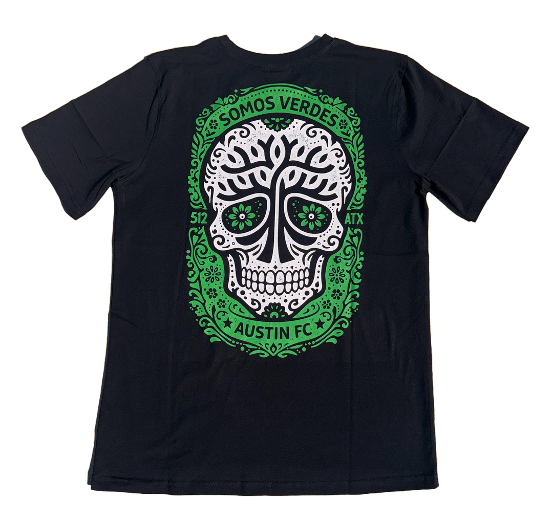 AUSTIN FC HISPANIC HERITAGE BLACK SKULL TEE AFC