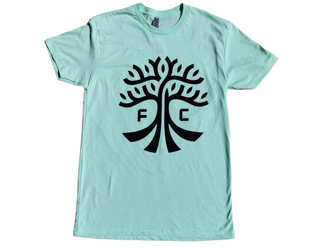 AUSTIN FC MINT SECONDARY CREST BLACK LOGO TEE